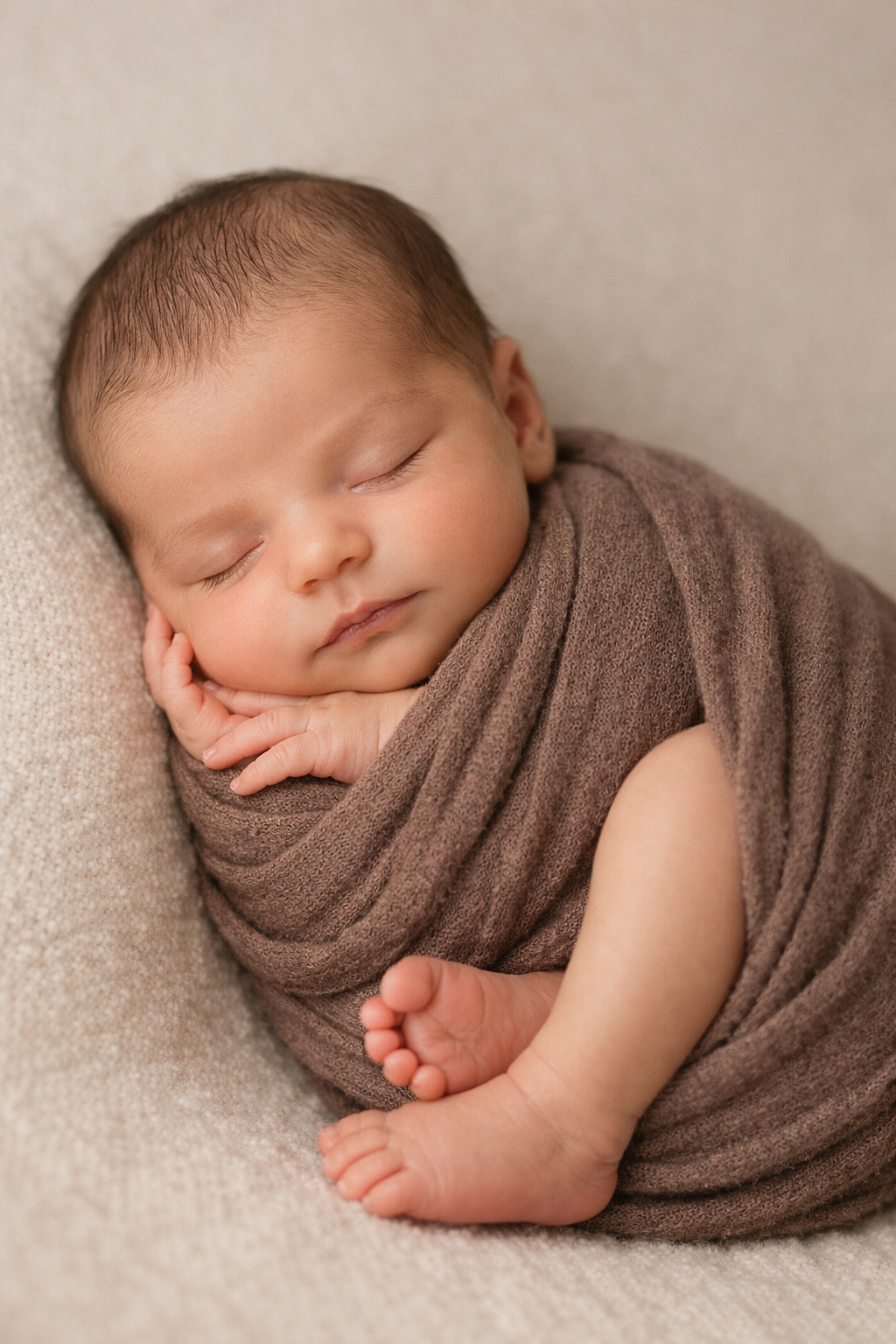 Studyo ortaminda yenidogan bebek portresi
